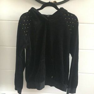 Juicy Couture velour hoodie sweater black Large